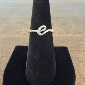 James Avery Sz 6.25 Initial Letter E Script 925 Sterling Silver Ring